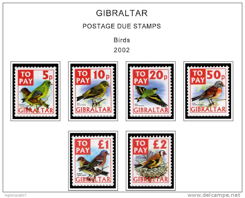 GIBRALTAR STAMP ALBUM PAGES 1886-2011 (193 color illustrated pages)