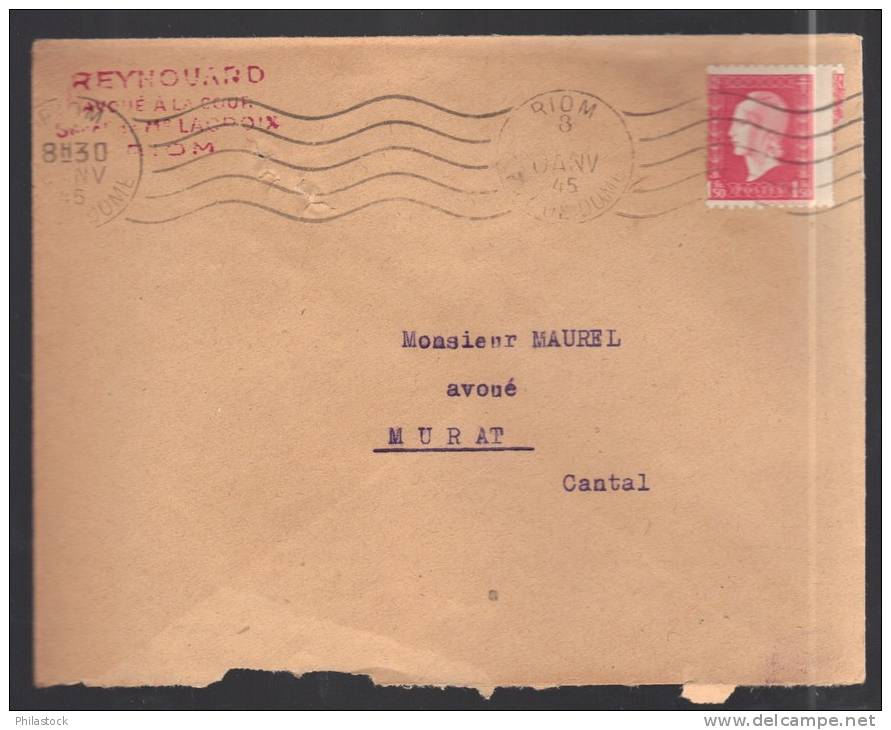 FRANCE 1945 N° 691 Obl. S/lettre Entiére - 1944-45 Marianna Di Dulac