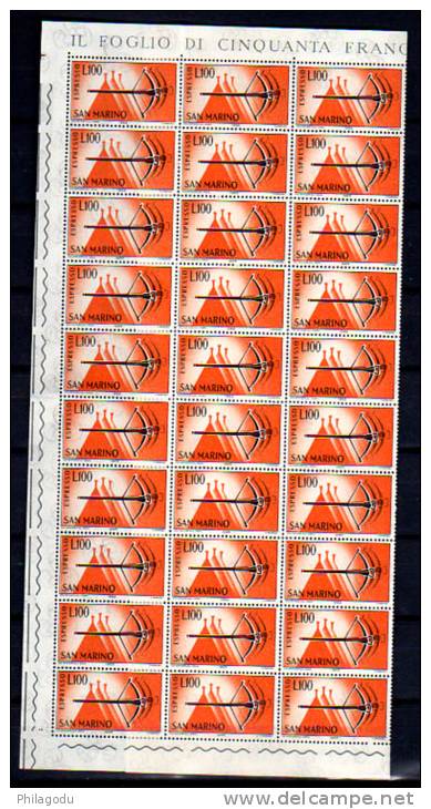 Les Arbalètes, Express, Feuille De 50 X  E 25 /  27**, Cote 45 €, - Express Letter Stamps