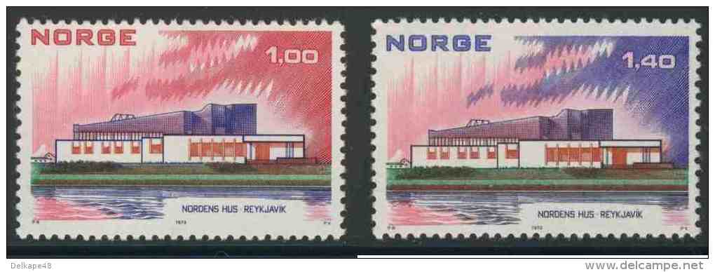 Norway Norge Norwegen 1973 Mi 662 /3 YT 618 9 ** "The Nordic House", Reykjavik - Nordic Countries'Postal Co-operation - Unused Stamps