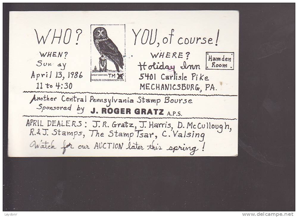 Postal Card - George Wythe - Harrisburg, PA - Central Pennsylvania Stamp Bourse - 1981-00