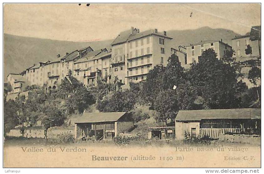 Depts Divers - Alpes De Haute Provence  - Ref D238-vallée Du Verdon -beauvezer  - Carte Bon Etat - - Autres & Non Classés