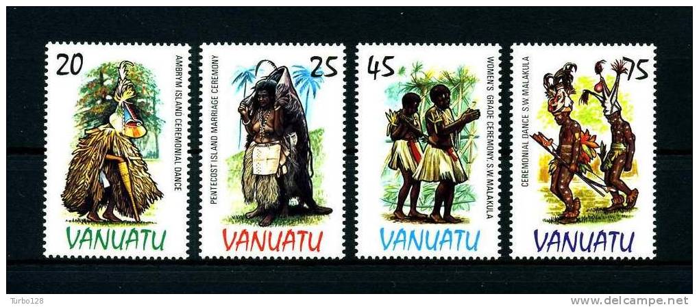 VANUATU 1985  N° 705/708 **  Neufs,  Ier Choix. Sup. Cote: 7.75 €  (Costumes, Danse. Suits. Dance) - Vanuatu (1980-...)