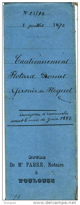 Société De Toulouse Contre La Grêle, 2 Actes Notariés,Gironis Du Floquet, ,Flotard,Cornebarrieu,Donat, Caissier - Non Classés