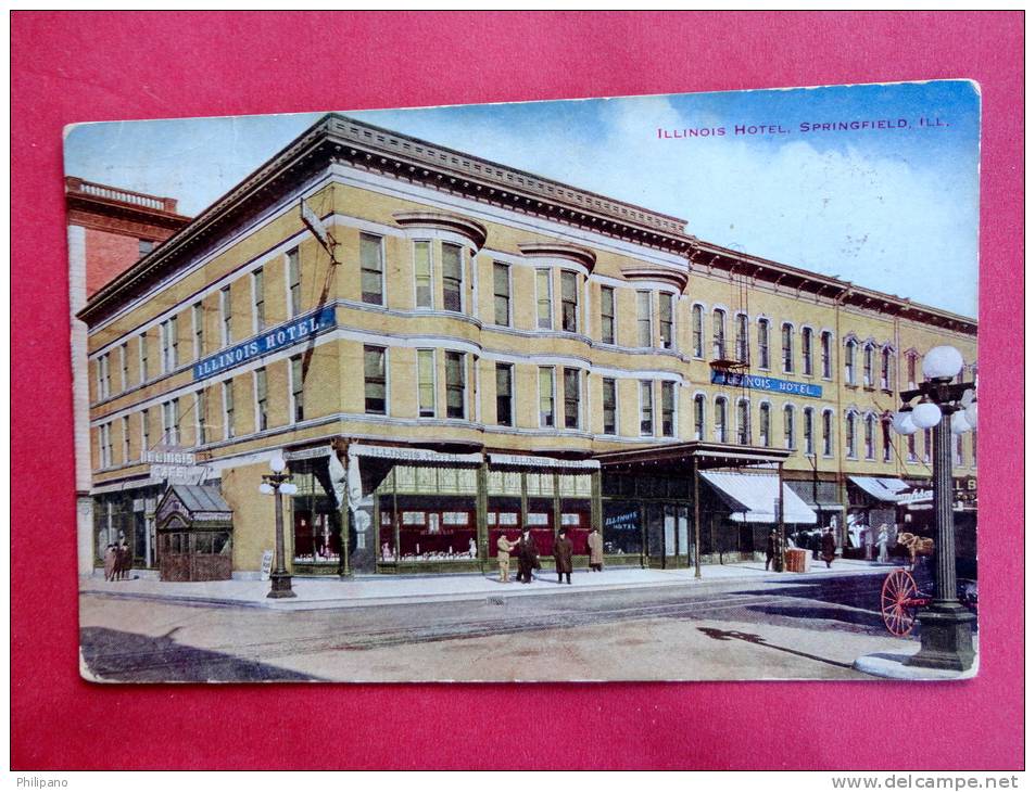 - Illinois > Springfield ---Illlinois Hotel  1918 Cancel Stamp Peeled Off  ===   ===  Ref 389 - Springfield – Illinois