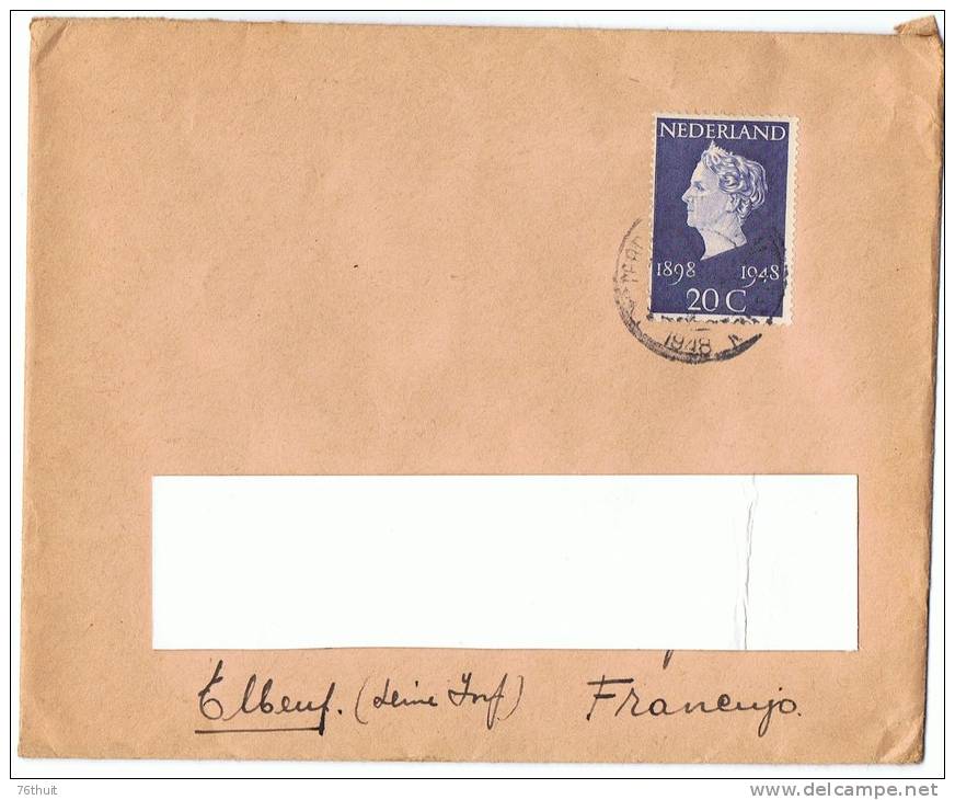 1948 - Enveloppe Lettre - NEDERLAND PAYS BAS  + Espéranto + Timbre Yvert & Tellier N°472 - Pour Elbeuf - Esperanto