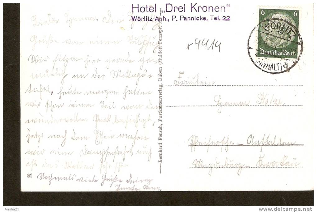 440. Germany, Worlitzer Park - Bernhard Fensch - Passed Post In 1933 ? 1935 - Woerlitz