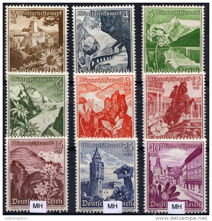 DR 1938 - Mi.675-683 (Sc.B123-131, Yv.616-624) MNH-MLH (all VF) - Unused Stamps