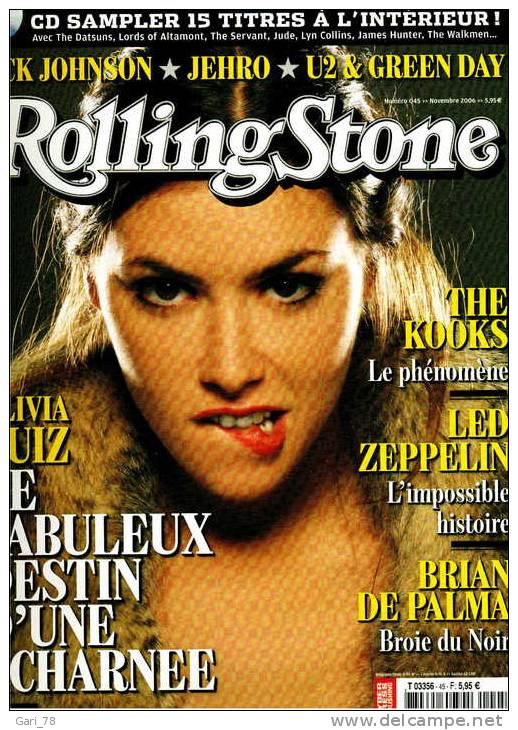 ROLLING STONE N° 45 De Novembre 2006 Olivia RUIZ / THE HOOKS / LED ZEPPELIN / BRIAN DE PALMA - Musica