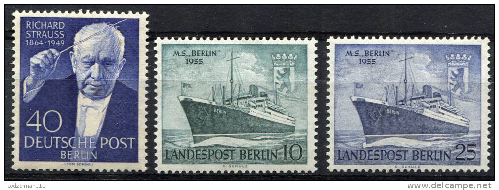 BERLIN 1954-55 - Mi.124 And 126-7 MNH (postfrisch) Perfrect (VF) - Nuovi