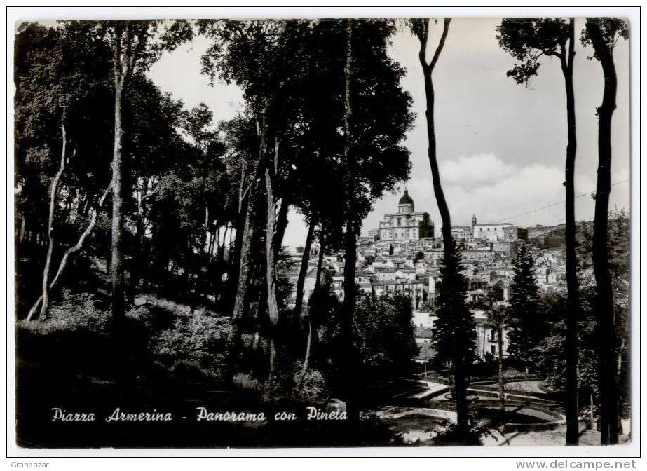 PIAZZA ARMERINA, PANORAMA, B/N, VG 1955   **** - Enna