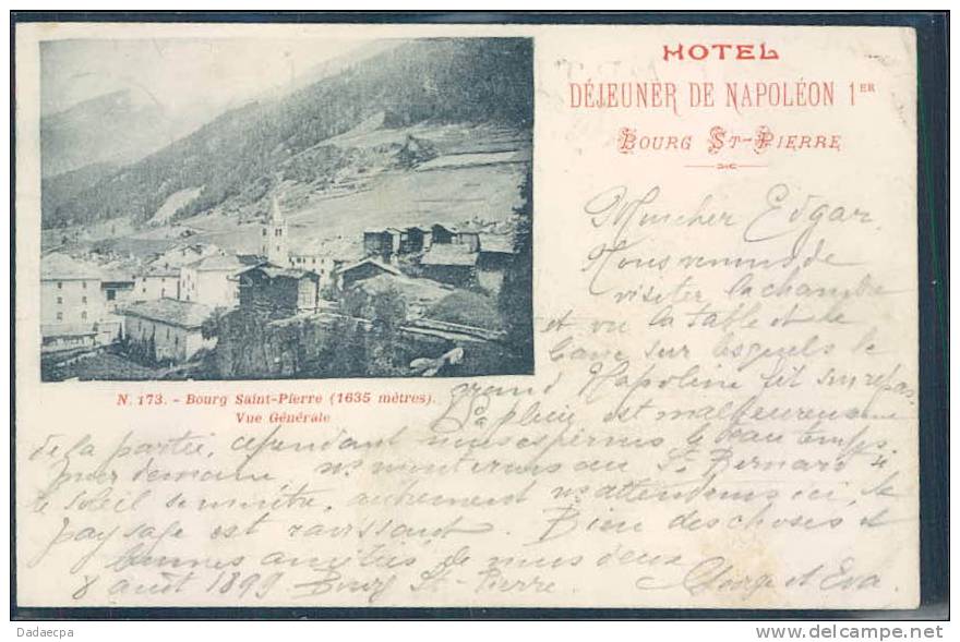 Valais, Motel Déjeuner De Napoléon 1er, Bourg St-Pierre, - Bourg-Saint-Pierre 