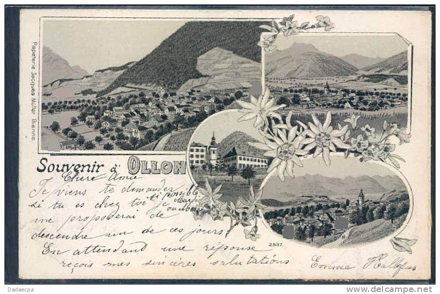 Vaud, Souvenir à Ollon, Multi-vues, Edelweiss, - Ollon