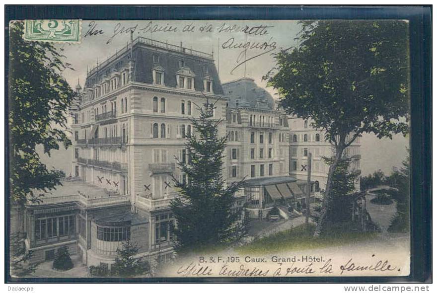 Vaud, Caux, Grand Hôtel, B. Et F. 195 - Andere & Zonder Classificatie