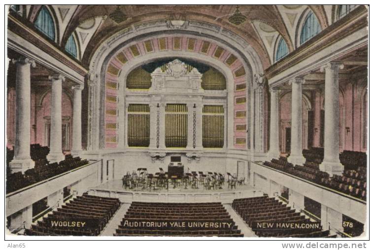 New Haven CT Connecticut, Woolsey Auditorium Yale University On C1910s Vintage Postcard - New Haven