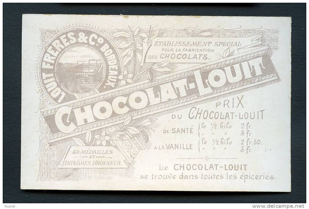 Chocolat Louit, Jolie Chromo Thème Paysage, Fleurs, Chalet - Louit