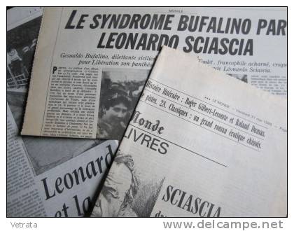 Leonardo Sciascia : Dossier Composé De 12 Coupures De Presse (16 Pages) Entre 1975 & 1999 - Autres & Non Classés