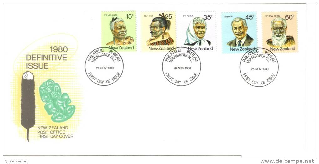 1980 FDC  New Zealand Definitive Issue Set Of 5 26th November 1980 Unaddressed Official FDC - FDC