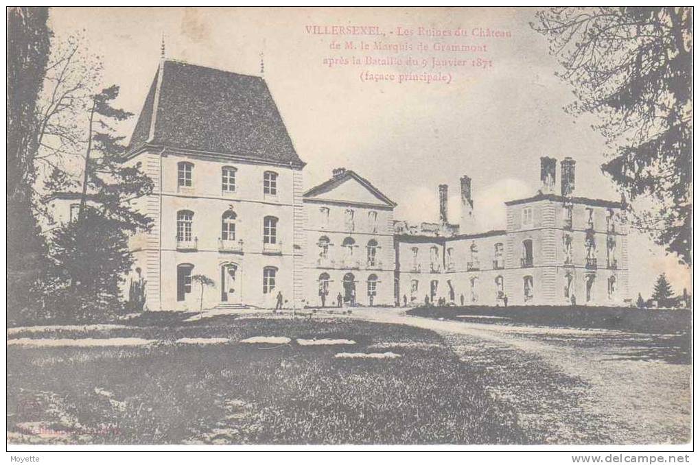 CPA-70-VILLERSEXEL-1908-LES RUINES DU CHATEAU DE M.LE MARQUIS DE GRAMMONT-FACADE PRINCIPALE - Autres & Non Classés