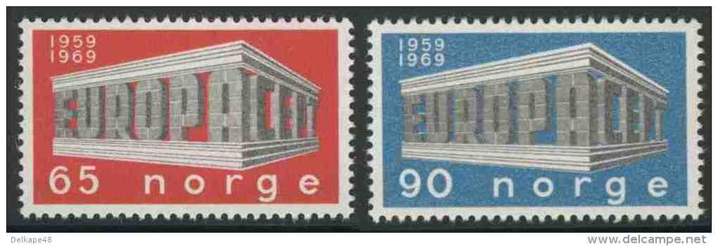 Norway Norge Norwegen 1969 Mi 583 /4 YT 538 /9 ** "EUROPA" + "CEPT" In Colonnade  / Tempelform - Europa Cept - Ungebraucht