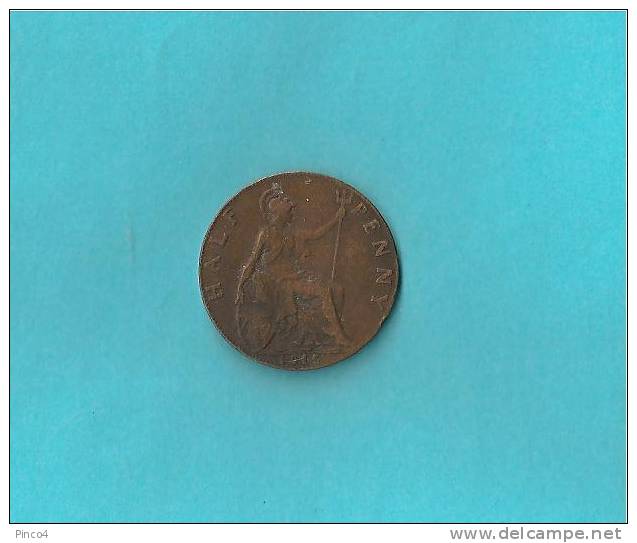 GRAN BRETAGNA  HALF  PENNY 1915 - C. 1/2 Penny