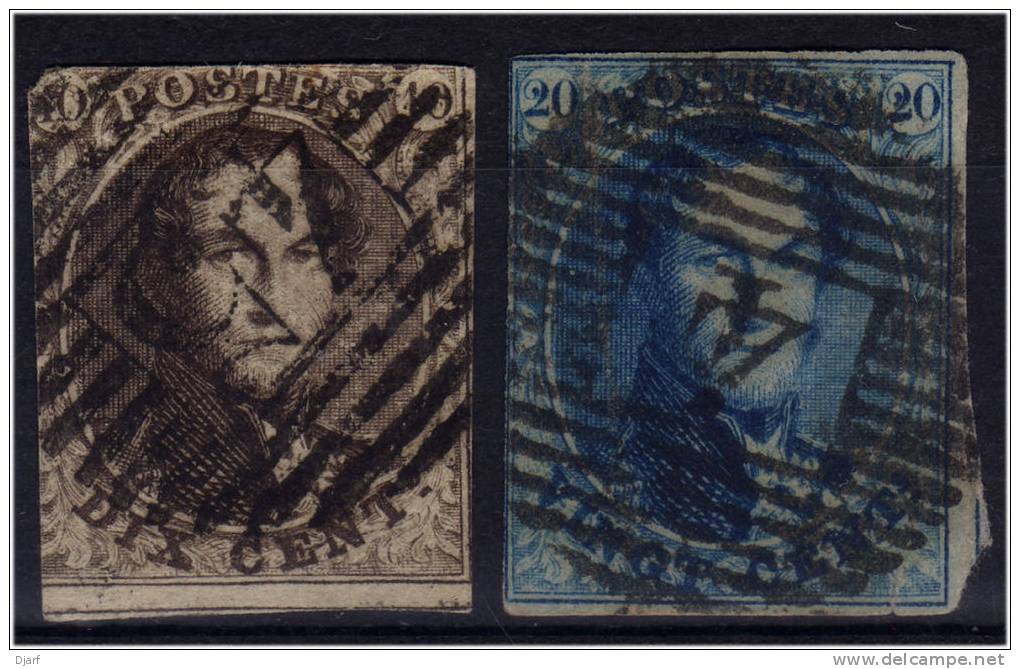 64 - Paire De Médaillons 10c + 20c. - 1849-1865 Medallones (Otros)