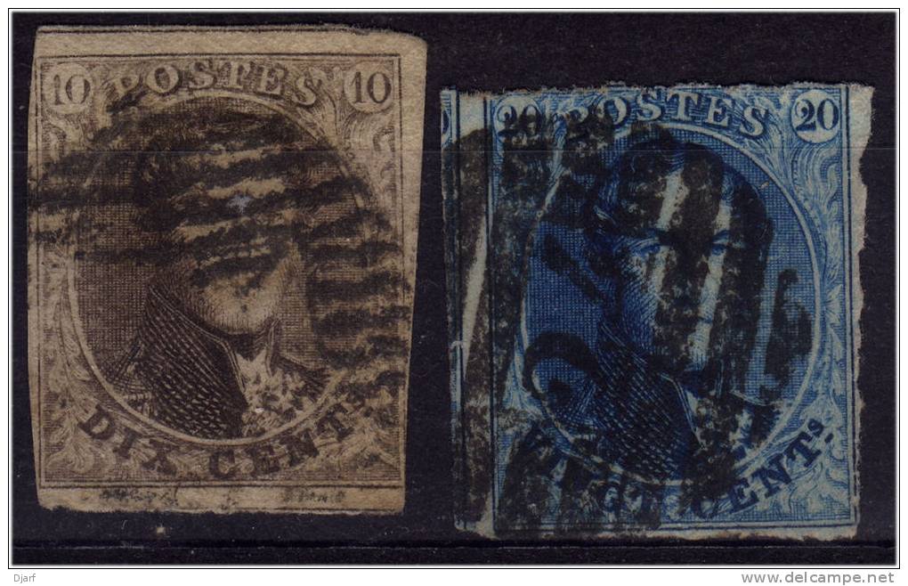 74 - Paire De Médaillons 10c + 20c. - 1849-1865 Medallones (Otros)