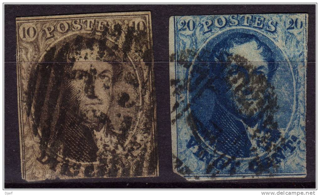 88 - Paire De Médaillons 10c + 20c. - 1849-1865 Medallones (Otros)