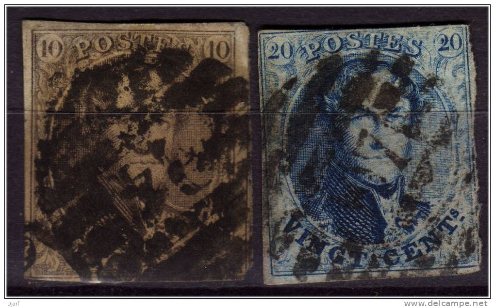 82 - Paire De Médaillons 10c + 20c. Au Moins 1 Des Timbres A Deux Belles Marges. - 1849-1865 Médaillons (Autres)