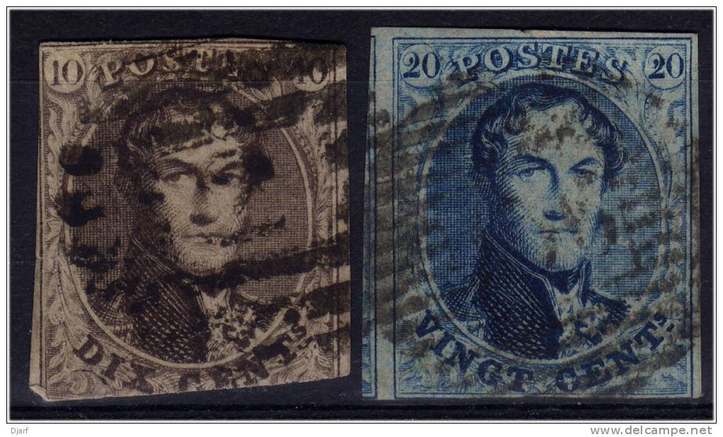 62 - Paire De Médaillons 10c + 20c. Au Moins 1 Des Timbres A Trois Belles Marges. - 1849-1865 Medaillen (Sonstige)