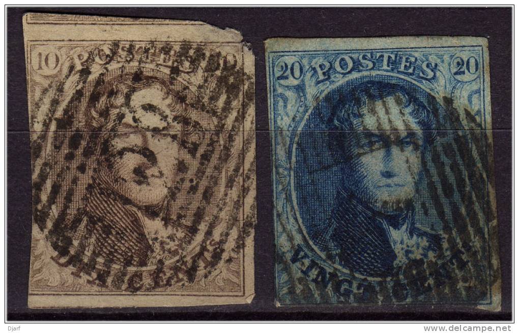 94 - Paire De Médaillons 10c + 20c. Au Moins 1 Des Timbres A Trois Belles Marges. - 1849-1865 Medaillons (Varia)