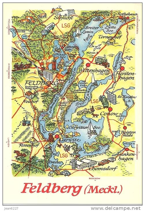 Feldberg (Kr. Neustrelitz) - Karte - Carte Routière - Feldberg