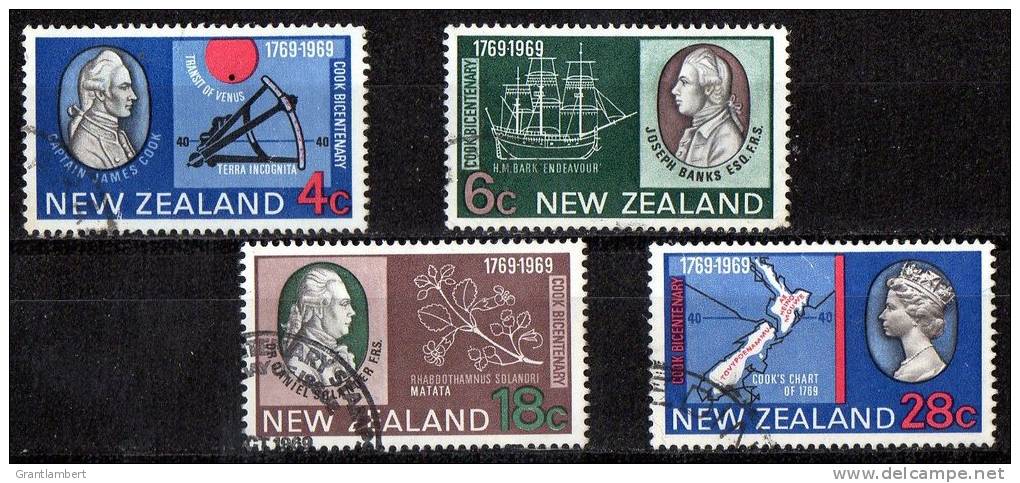 New Zealand 1969 Cook Bicentenary Set Of 4 Used - Oblitérés