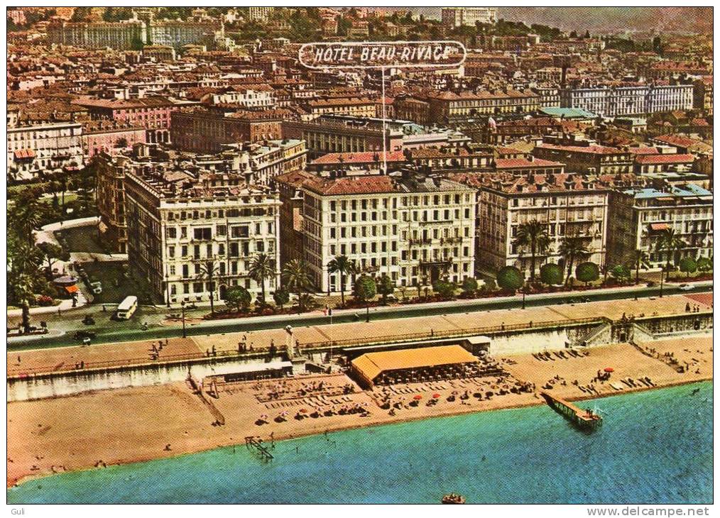 [06] Alpes Maritimes > Nice > Hôtel BEAU RIVAGE  (vue Aérienne -année 1968 )  * PRIX FIXE - Cafés, Hotels, Restaurants