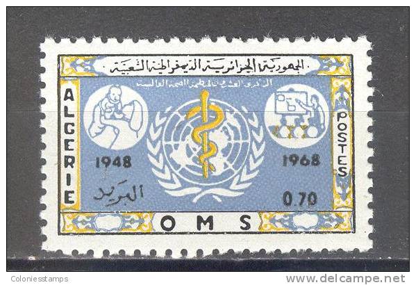 (SA0021) ALGERIA, 1968 (20th Anniversary Of The WHO). Mi # 501. MNH** Stamp - Algérie (1962-...)