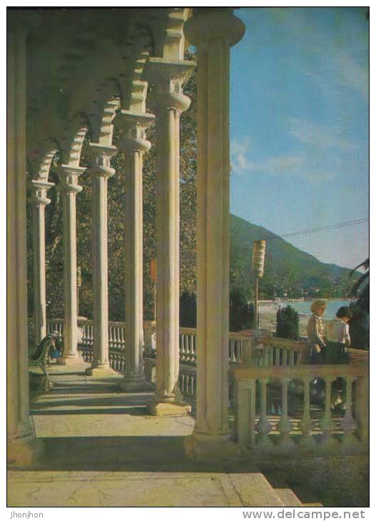 Georgia-Abhazia-Postcard 1983 -Gagara- Colonnada - Géorgie