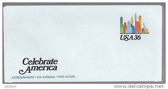 Urban Skyline - Celebrate America - Aerogramme - Stamped Wrapper - 1981-00