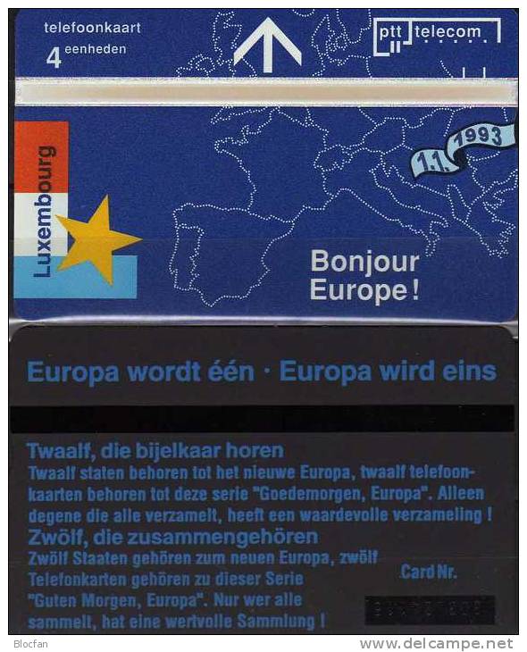 EU Binnenmarkt 1993 L Bonjour Europe Luxembourg ** 12€ MINT Telefoonkaart Good Morning Europe TC 303L Of Netherlands - Luxemburg