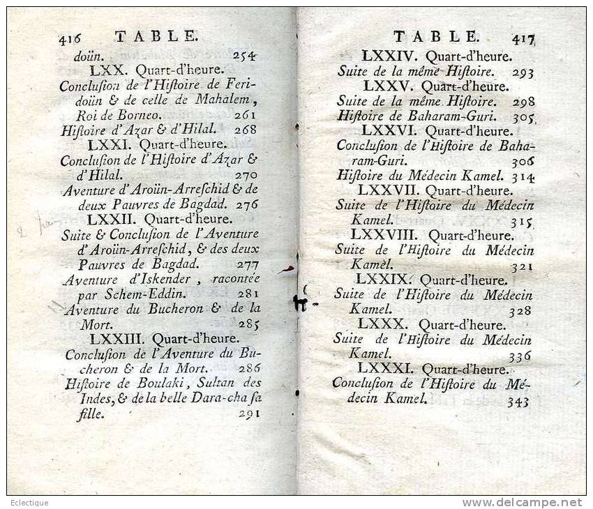 Les Mille et un quart-d'heure , Contes tartares tome second, chez les Libraires Associés, 1753, GUEULLETTE