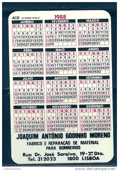 1988 Pocket Poche Bolsillo Calender Calandrier Calendario  Motorbikes Motorcycles Motos Motocross - Big : 1981-90