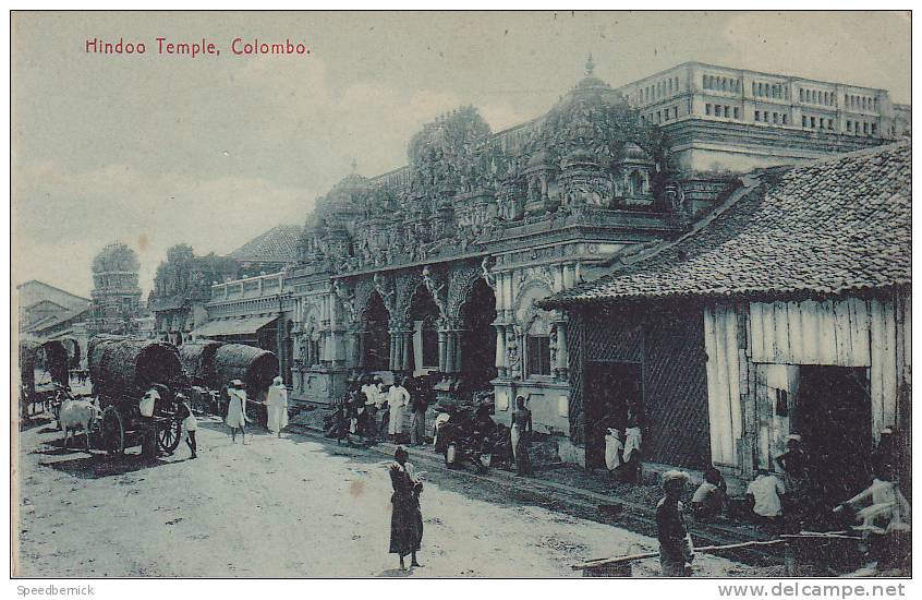 19670 CEYLON Hindoo Temple Colombo . N° 11 Platé Ceylon - Buddismo