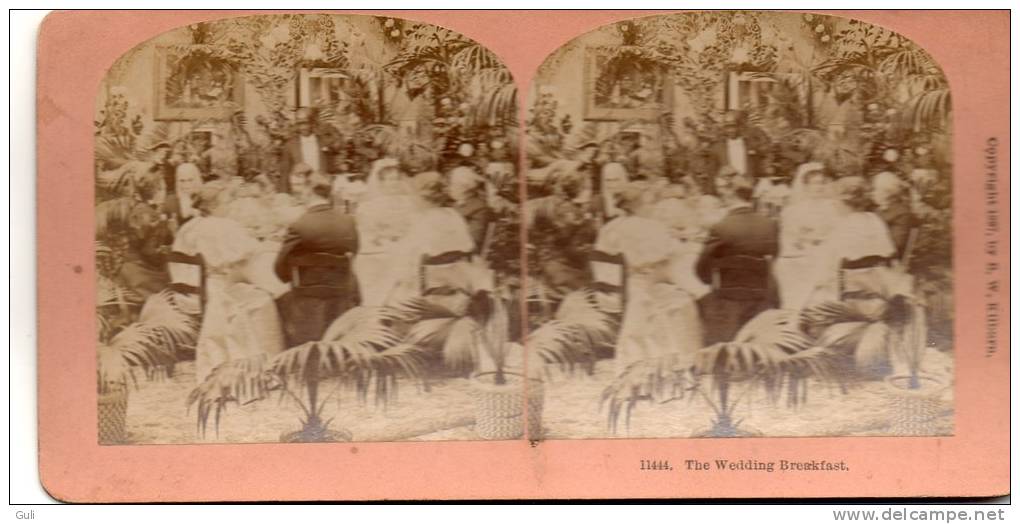 Photos Stéréoscopiques- PHOTO - The Wedding Breakfast  -année 1897 By B,W, Kilburn - Stereoscopic