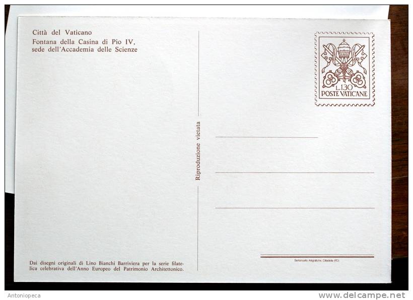 VATICANO 1976 OFFICIAL POSTCARDS ARCHITECTURES AND FOUNTAINS MNH** - Postal Stationeries