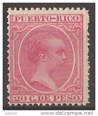 PR113-LB303TAO-MCEX1.España Spain Espagne Alfonso Xlll.PUERTO RICO ESPAÑOL. 1894 (Ed 113*) Con Charnela MUY BONITO - Puerto Rico