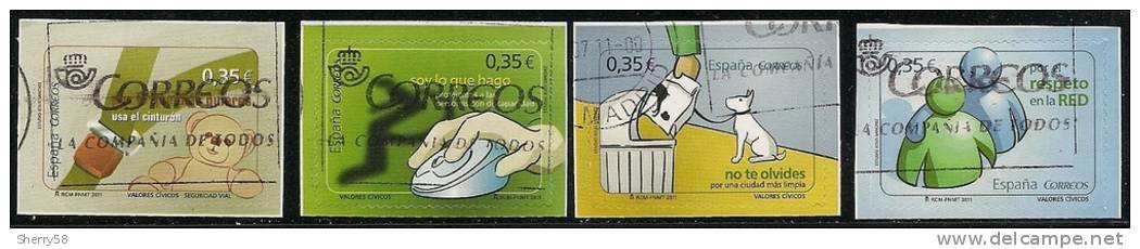 2011-ED. 4639 A 4642-SERIE  COMPLETA-VALORES CIVICOS-USADO - Used Stamps