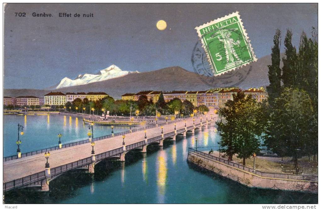 24188    Svizzera,  Geneve,  Effet  De  Nuit,  VG  1913 - Genève