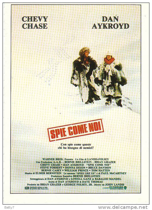 CINEMA CARTONCINO PUBBLICITARIO FILM -  SPIE COME NOI 1985 DESCRIZIONE SUL RETRO - Publicidad