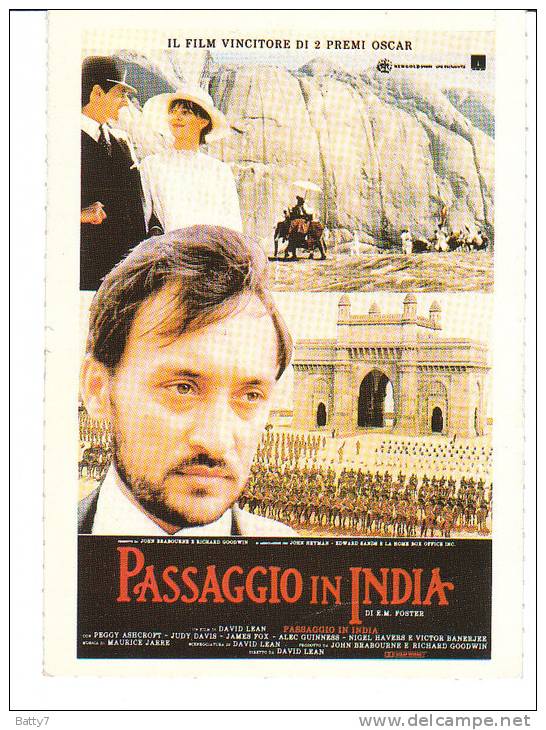 CINEMA CARTONCINO PUBBLICITARIO FILM -  PASSAGGIO IN INDIA 1984 DESCRIZIONE SUL RETRO - Publicidad