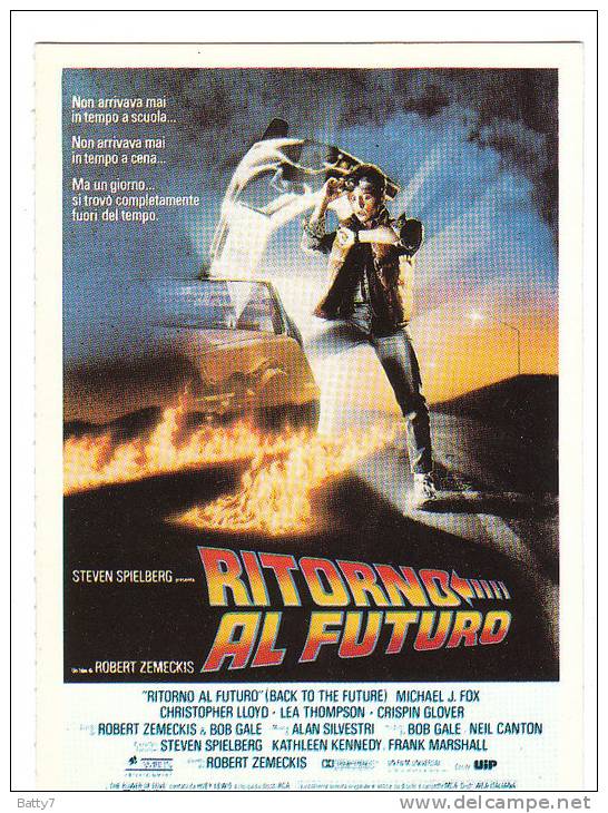 CINEMA CARTONCINO PUBBLICITARIO FILM -  RITORNO AL FUTURO 1985 DESCRIZ. SUL RETRO - Publicité Cinématographique