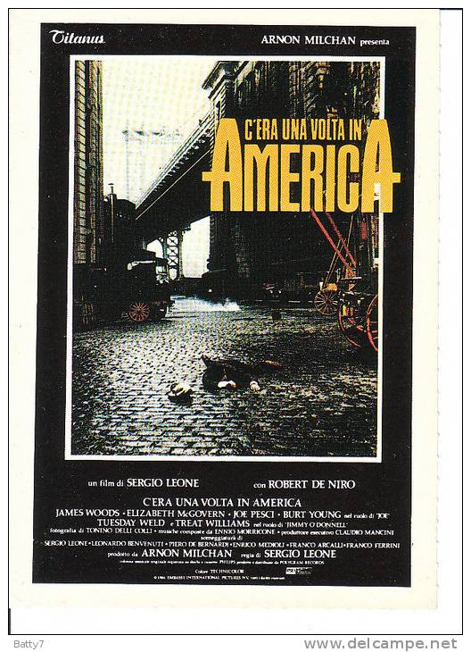 CINEMA CARTONCINO PUBBLICITARIO FILM - C'ERA UNA VOLTA IN AMERICA 1984 DESCRIZ. SUL RETRO - Pubblicitari